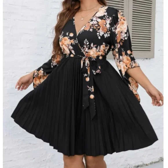 green emerald velvet dress Women's Off Shoulder Draped Satin Mini Dress with Belt - Black - US 4 main image 0